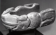 Frog yoke, Classic Veracruz artist(s), Greenstone, pigment (probably hematite), Veracruz