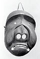 Bearded Seal Mask, Wood, ivory, leather thong, Yup'ik