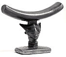 Headrest: Head, Wood, metal tacks, Kuba peoples