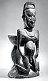 Debating Stool (Kawa Rigit), Wood, clay, cowrie shells, paint, Western Iatmul