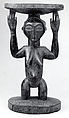 Prestige Stool: Female Caryatid, Wood, metal studs, Hemba peoples