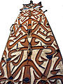 Shield, Wood, paint, sago palm leaves, Asmat people