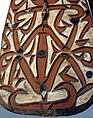 Shield, Wood, paint, sago palm leaves, Asmat people