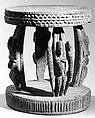 Prestige Stool: Figures, Wood, sacrificial patina, Dogon or Tellem peoples (?)