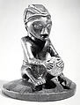 Figure: Seated Drummer (Mbundi-Ngoma), Wood, Mbala peoples