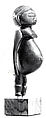 Pendant: Pregnant Female Figure, Wood, Luba peoples