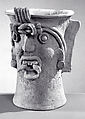 Ceramic Head Vessel, Ceramic, Toltec (?)