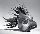Bird Mask, Wood (cedar), paint, feathers, copper, whalebone, string, iron nails, Haida