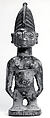Twin Figure: Male (Ibeji), Wood, camwood powder, pigment, Yoruba peoples, Oyo group