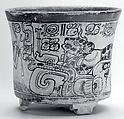 Vessel with mythological scene, Attributed to the Metropolitan Painter (active 7th–8th century CE), Ceramic, slip, Maya