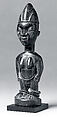 Twin Figure: Female (Ibeji), Yoruba artist, Wood, beads, camwood powder, Yoruba peoples