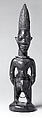 Twin Figure: Male (Ibeji), Yoruba artist, Wood, camwood powder, beads, blueing, Yoruba peoples