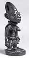Twin Figure: Female (Ibeji), Wood, camwood powder, beads, metal, blueing, Yoruba peoples