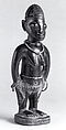 Twin Figure: Female (Ibeji), Wood, camwood powder, beads, thread, Yoruba peoples