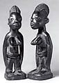 Twin Figure: Female (Ibeji), Wood, beads, camwood powder, Yoruba peoples