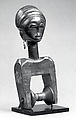 Heddle Pulley with Female Figure, Wood, metal, Baule peoples