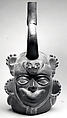 Portrait Head Bottle, Ceramic, Moche