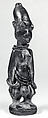 Twin Figure: Male (Ibeji), Wood, beads, camwood powder, metal, indigo, Yoruba peoples, Oyo group
