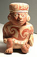 Stirrup Spout Bottle with Warrior, Ceramic, slip, Moche