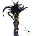 Ritual Staff (Tunggal Panaluan), Wood, feathers, tradecloth, Toba Batak people