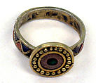 Silver Ring with Inlays, Silver (?), gilt, shell, malachite (?), Vicús (?)