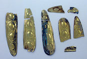 Copper Peapod Ornament, Copper, gilt, Chimú (?)