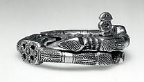Bracelet: Snake, Fon artist, Silver, Fon peoples