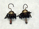 Pair of Earrings, Silver, glass beads, Fon peoples