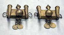 Arm Bands: Calabash and Horn Motif with Pendants, Fon artist, Silver, Fon peoples
