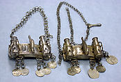 Arm Bands: Chameleon and Gun Motif with Pendants, Fon artist, Silver, Fon peoples
