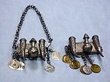 Arm Bands: Calabash and Horn Motif with Pendants, Fon artist, Silver, Fon peoples