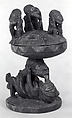 Lidded Vessel: Couple, Wood, pigment, Yoruba peoples