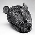 Leopard head, Ìgùn Ẹ́rọ̀nwwọ̀n (brass-casting guild) artists, Brass, iron, Edo peoples