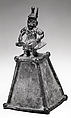 Altar Bell with Figure with Sword, Ìgùn Ẹ́rọ̀nwwọ̀n (brass-casting guild) artists, Brass, iron, Edo peoples