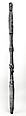 Ukhurhe (rattle staff), Ìgbèsànmwà (ivory- and wood- carving guild) artists, Wood, cloth, sacrificial materials, Edo peoples