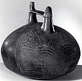 Bottle, Feline Face, Ceramic, Paracas