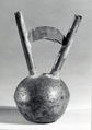 Double Spouted Miniature Silver Vessel, Silver, Chancay