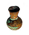 Miniature Bottle, Copper, silver gilt (?), Chimú or Chancay