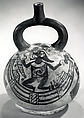 Bottle, Boat, Ceramic, slip, pigment, Moche