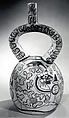 Stirrup-spout bottle with bean warriors, Moche artist(s), Ceramic, slip, Moche