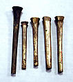Hammered Silver Fluted Tube, Silver (hammered), gilt, Peru; north coast (?)