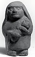 Standing Ceramic Figure with Child, Ceramic, Moche