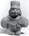 Single Spout (Ai-Apec) Figure Bottle, Ceramic, Moche