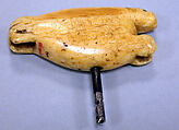 Walrus Ivory Seal, Ivory (walrus), steel drill bit, Inuit