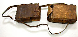 Prayer book with case (mahdar), Wäldä Maryam (African, Amhara or Tigrinya), Parchment (vellum), pigment (red, blue, ochre, and black), leather, wood, string