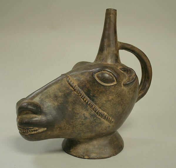Stirrup Spout Bottle with Llama Head by an unrecorded maker, The Metropolitan Museum of Art