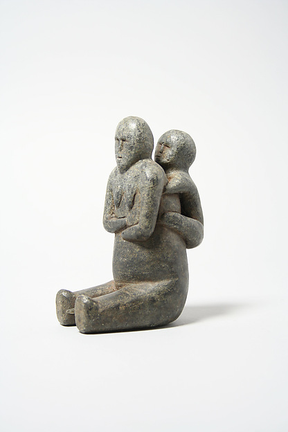 Stone Mother and Child Figure