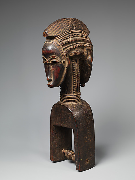 Heddle pulley with opposing faces, Baule artist, ca. 1900