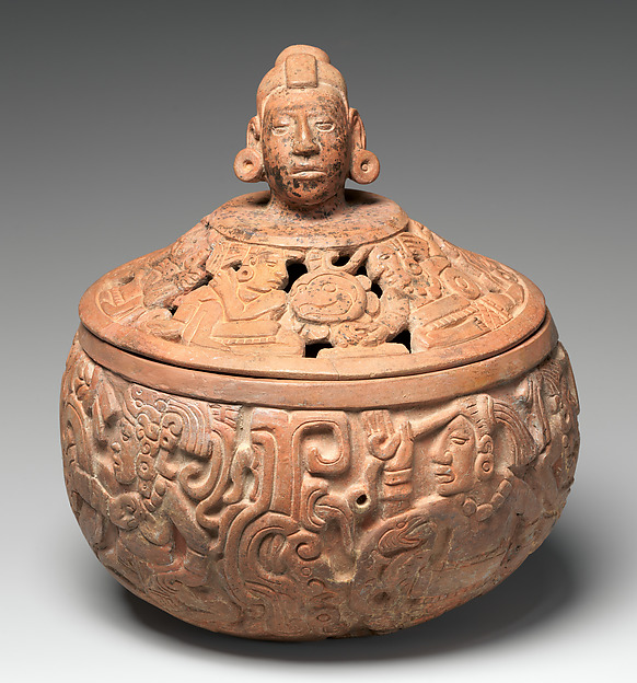 Lidded bowl with ballgame scenes