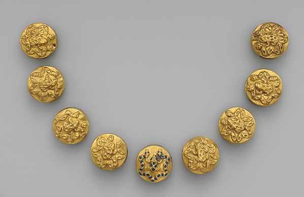 Necklace beads with frogs and snakes by Moche artist(s), The Metropolitan Museum of Art
